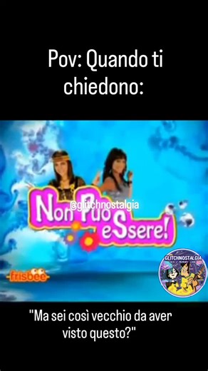 glitchnostalgia on Instagram: "POV: Stai guardando Frisbee nel 2012 e parte la roba più random mai vista in TV. ​Core memory sbloccata: "Non può essere" era quel glitch nel palinsesto che ci ha fritto il cervello con sketch senza alcun senso. ​Una vibe troppo assurda e caotica, un umorismo canadese che non capivamo ma che ci teneva incollati al divano. ​Il prime della TV sperimentale per ragazzi, quando bastava essere strani per essere i migliori. ​Se anche tu ti chiedevi cosa diavolo stessi gua