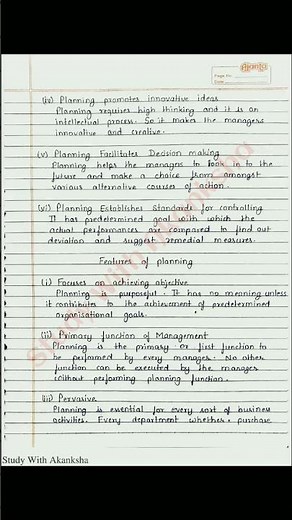 Class 12 Business studies | Planning handwritten notes | NCERT | CBSE | COMMERCE | #shorts #notes