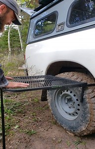 This trip was the first time I've had a chance to try my new overlanding table. I've got to say: I love it! just the right size for cooking with my Firebox stove and still allows access to the back of my truck from both sides. it's very easy to set up, solid and sturdy. you'll be seeing this in all my future overlanding videos. I like the table so much I'm now offering it on my website. To get your own overlanding table. Please see the link in my bio. #overlanding#offroad#carcamping#truckcamping