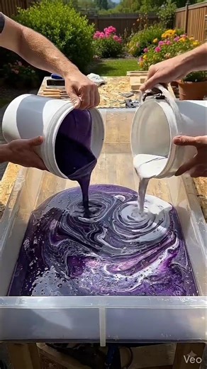 Incredible Purple Marble Epoxy Table Build! #Shorts #Satisfying