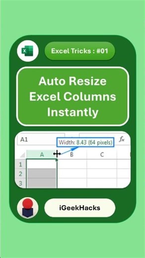 Auto Adjust Columns in #excel #exceltips #exceltutorial #igeekhacks