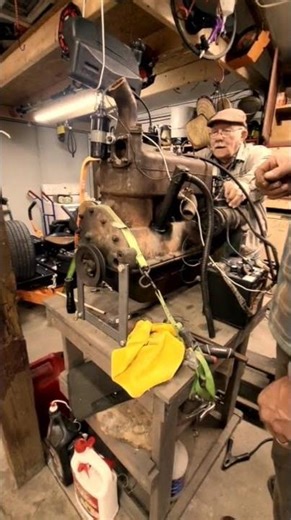 1931 Ford Model A engine bench fire