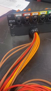 40 channel CAT audio panel headed out the door! Low profile XLR connectors ran through a cable gland for strain relief. The cable glands allow you to tighten/loosen to properly adjust the length of cabling come from the panel to fit your patching needs. #BTPAcables | Best-Tronics Pro Audio