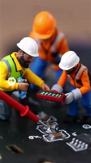 Tiny Workers Fixing Roku Remote