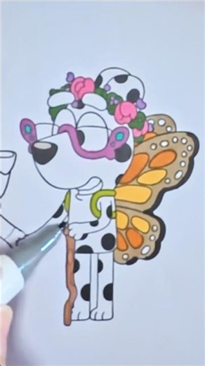 🦋🩵Bluey Coloring | Chloe as a Butterfly #shorts #bluey #coloring