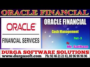 Oracle Financial||online training||Cash Management Part-3 by SaiRam