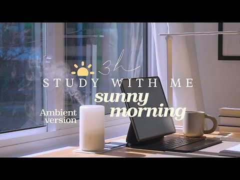 ☀️ 3-HOUR STUDY WITH ME on a SUNNY MORNING | Pomodoro 50-10 | 🍃 Nature Sounds | No Music