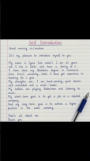How to introduce yourself in english|| introduce yourself in interview|self introduction in english