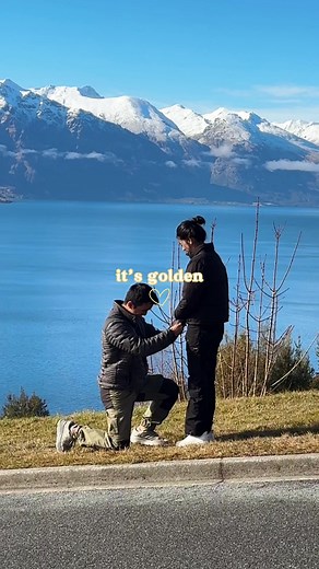 Romantic Lake Proposal in a Scenic Mountain Setting