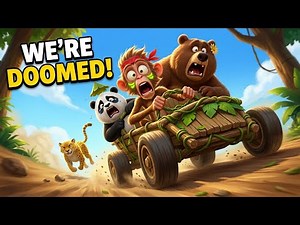 RACE DAY! | Monkey, Panda & Bear vs The Cheetah | 3D Cartoon for Kids |