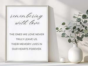 Memory Table Sign Printable “remembering With Love” 5x7 & 8x10 Wedding Sign Vertical and Horizontal, PDF JPG Instant DIGITAL Download - Etsy Canada