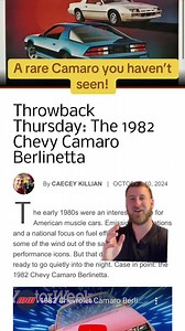 2.2K views · 3 comments | Throwing it back to the 1982 Camaro Berlinetta for today's #TBT! ✨ Did you know about this luxury Camaro? | ChevyHardcore | Facebook