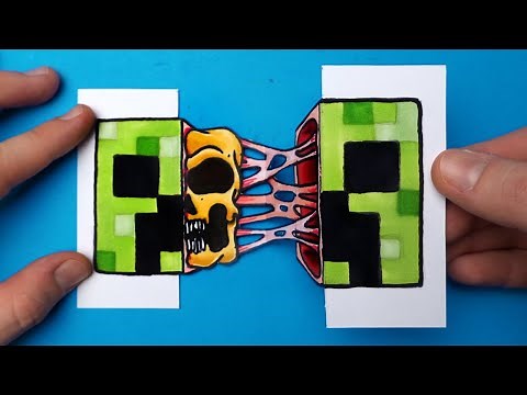 How to Draw a MINECRAFT CREEPER SURPRISE FOLD