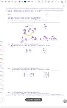 DoMath-Calculus : Differential Equations : Separable Equations No48