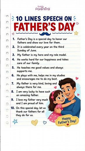 10 Lines Speech on Father's Day in English | Father's Day Speech for Kids & Students #Shorts