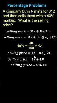 Percent Problem: Determine a Selling Price Given Cost and Percent Markup (7RPA3)