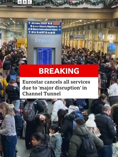 Le Shuttle - which carries road vehicles and passengers through the tunnel - is also warning of disruption. #Eurostar #Paris #London #Delays #StPancras #Travel #ChannelTunnel #News #BBCNews