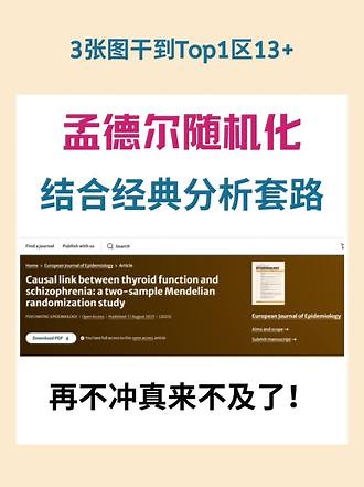 哇塞！3张图干到Top1区13分 ！孟德尔随机化结合经典分析套路，再不冲真来不及了！#科研 #博士 #SCI #生物信息学 #医生