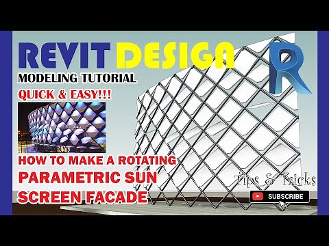 RD031. How to make a Rotating Parametric Sun Screen Facade in Revit.