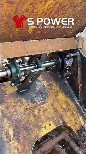 line boring and welding repair machine on site -S POWER