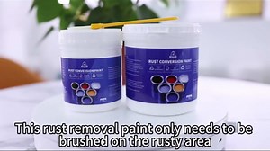 Weatherproof Rust Converter Paint for Metal, Rust Remover for Metals, Rust Conversion Paint, Rusts Paints for Metals with Brush (300g,Red)