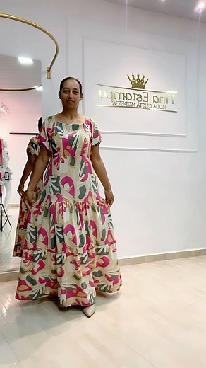 4.9K views · 642 reactions | ️VESTIDO LONGO EM DUNNA VESTE 44/46/48 $199 Enviamos para todo Brasil  Link na bio @finaestampaaoficial ✨ | Atelie da lu | Facebook