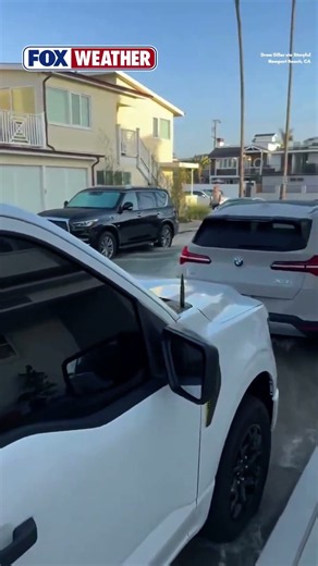 Flooding Rocks Newport Beach, California, from Tropical Storm Rachel