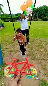cute baby enjoying lakadi ki Kathi 🚴🏻‍♀️🏍️