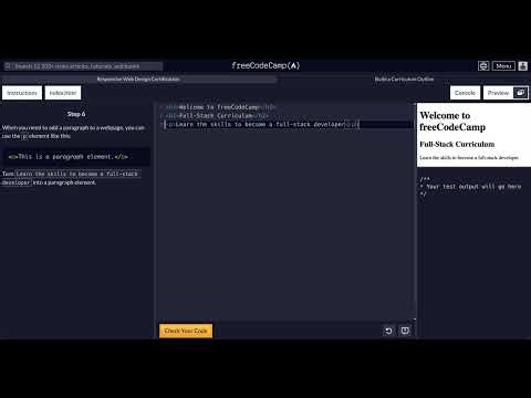FreeCodeCamp - Responsive Web Design - Step 6 of 11 - Learn HTML by Building an Curriculum Outline
