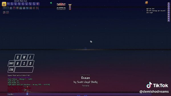 тгк - pechontasigns Duke Fishron Infernum Mode No-Hit Сложность: 0/10 Фановость: 7/10 Попытки: 7 Texture Packs: ___ Diablo II Cursor Polaris UI Foundry&Alchemy Texture Pack ____ !!!ALL FAKE!!! ВСЕ ЛИЦА ВЫДУМАННЫЕ И ВСЕ ОНИ СОВЕРШЕННОЛЕТНИЕ Modlist: ____ Subworld Library Cheat Sheet HERO's mod Lights And Shadows Nycro's Nohit Efficiency Mod No More Tombs Music Display Max 1 Hp Fargo's Mutant Mod Boss Checklist Quality of Terraria Calamity Mod Calamity Mod Music Realistic Sky Luminance Calamity Mo