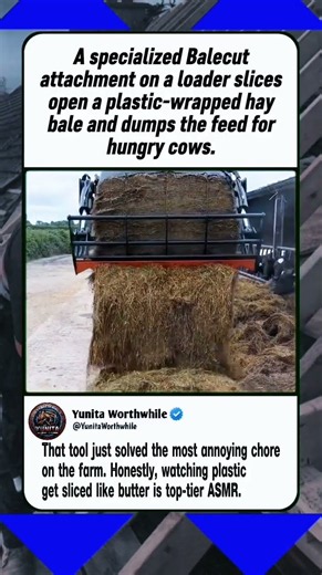 Watch This Genius Attachment Slice Open Hay Bales in Seconds!
