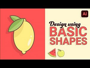 Create Simple Vector Fruit Using Basic Shapes | Illustrator For Beginners Tutorial