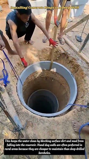 Installing Concrete Rings in a Deep Well