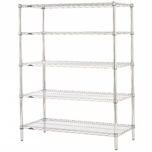 Metro 5N577C Super Erecta Chrome Wire Stationary Starter Shelving Unit - 24" x 72" x 74"