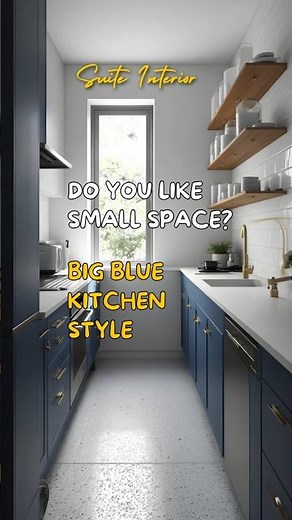 #135. Genius Small Kitchen with Stunning Blue Combos!
