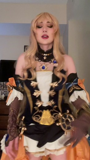 Navia Genshin Impact Cosplay Outfit Transition