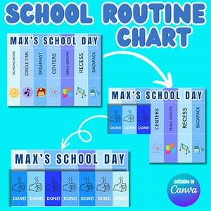 Visual Schedule Preschool Flip Chart School Routine Autism Editable Template