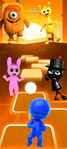 Sprunki Animation 5 Color Mix! 💖🖤💙💛🧡 | Tiles Hop Edit with Perfect Beat Sync 🎵 #shorts #tileshop