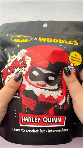 Meet Harley Quinn. She may seem like the Quinn-tessential bad girl, but she still shines like a diamond when it comes to woobly cuteness and charm. #Batman #HarleyQuinn #crochetBatman #crochetHaryleyQuinn #thewoobles #amigurumi #crochet #crochetkit #amigurumikit #learntocrochet #learncrochet #crochetforbeginners #amigurumiforbeginners #learnamigurumi #crocheting #learntocrochetkit #wooblescrochet | The Woobles