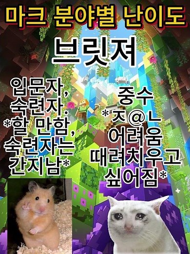 마크 분야별 난이도 #minecraft #마크밈