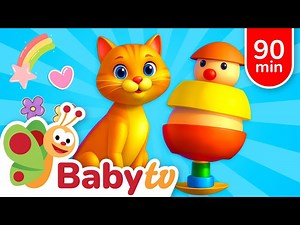 Funny Cat Chasing Ball 🐱 | BabyTV Best Moments for Kids - Videos For Kids