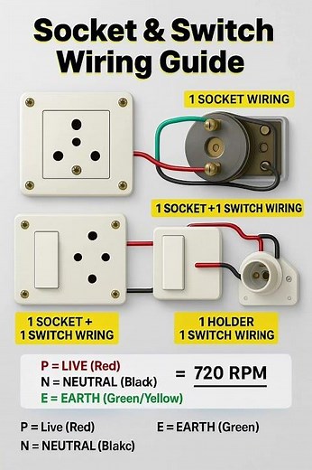 ⚡ Socket & Switch Wiring Guide 🔌 | Step-by-Step Electrical Wiring Tutorial ✅
