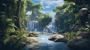 Beautiful Nature Landscape Waterfall Jungle Butterfly Stock Footage Video (100% Royalty-free) 1107358431 | Shutterstock