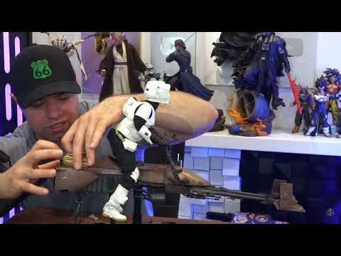 Theory unboxes Return of the Jedi 40th anniversary scout trooper statue