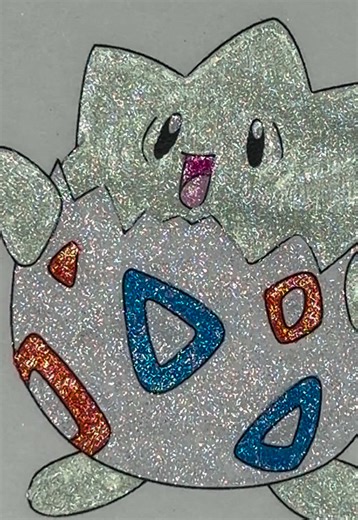 Glittery Togepi coloring✨ #coloring #glitterpens #gelpens #pokemon #togepi