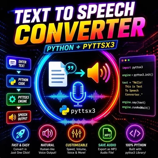 How to Convert Text to Speech with Python 🔥💻 Mini Project #shorts #python