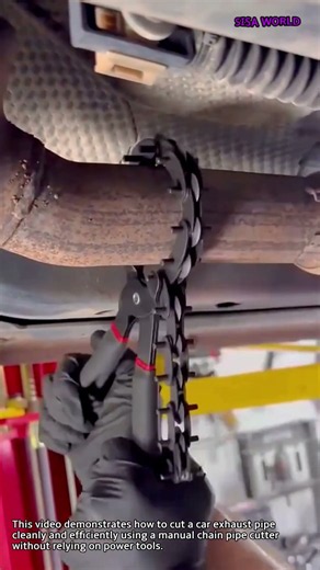 Cutting Exhaust Pipe Without Power Tools #worker #process #exhaust #mechanic #tools