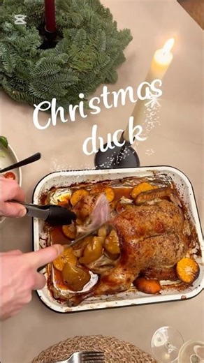 Roasted Duck with Apples & Clementines