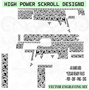 High Power Scroll Design Vector Engraving Files for Rifle/shotgun Western Engraving Pattern | , AI, DXF, SVG | Digital Download - Etsy