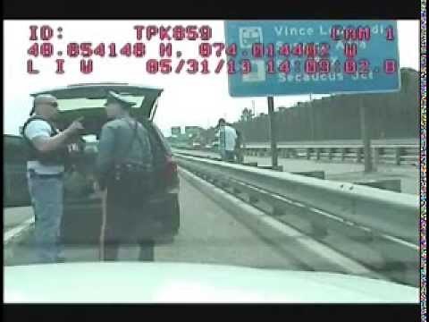 Dashcam shows cops fighting - Bergen County Police vs NJ State Police on Turnpike, 2013
